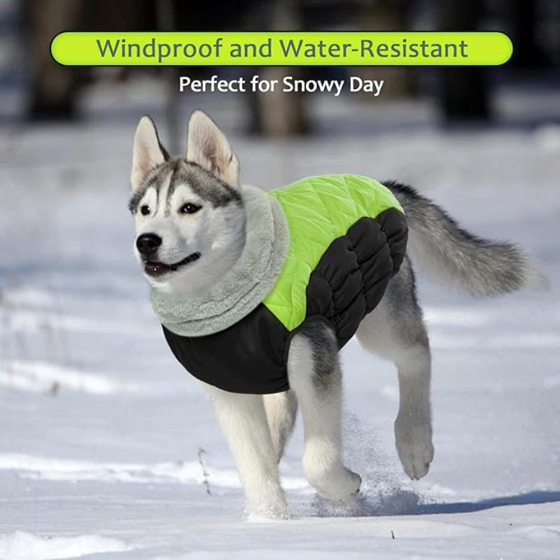 Warm Dog Winter Coat Dog Coats for Small Dogs Waterproof Dogs Jacket with Harness Built in Reflective Cold Weather Coats Windproof Zip-Up Winter Fleece Vest Snowsuit