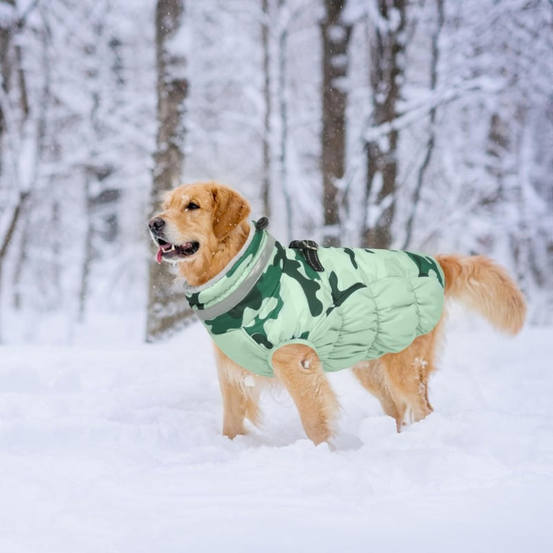 Warm Dog Winter Coat Dog Coats for Small Dogs Waterproof Dogs Jacket with Harness Built in Reflective Cold Weather Coats Windproof Zip-Up Winter Fleece Vest Snowsuit